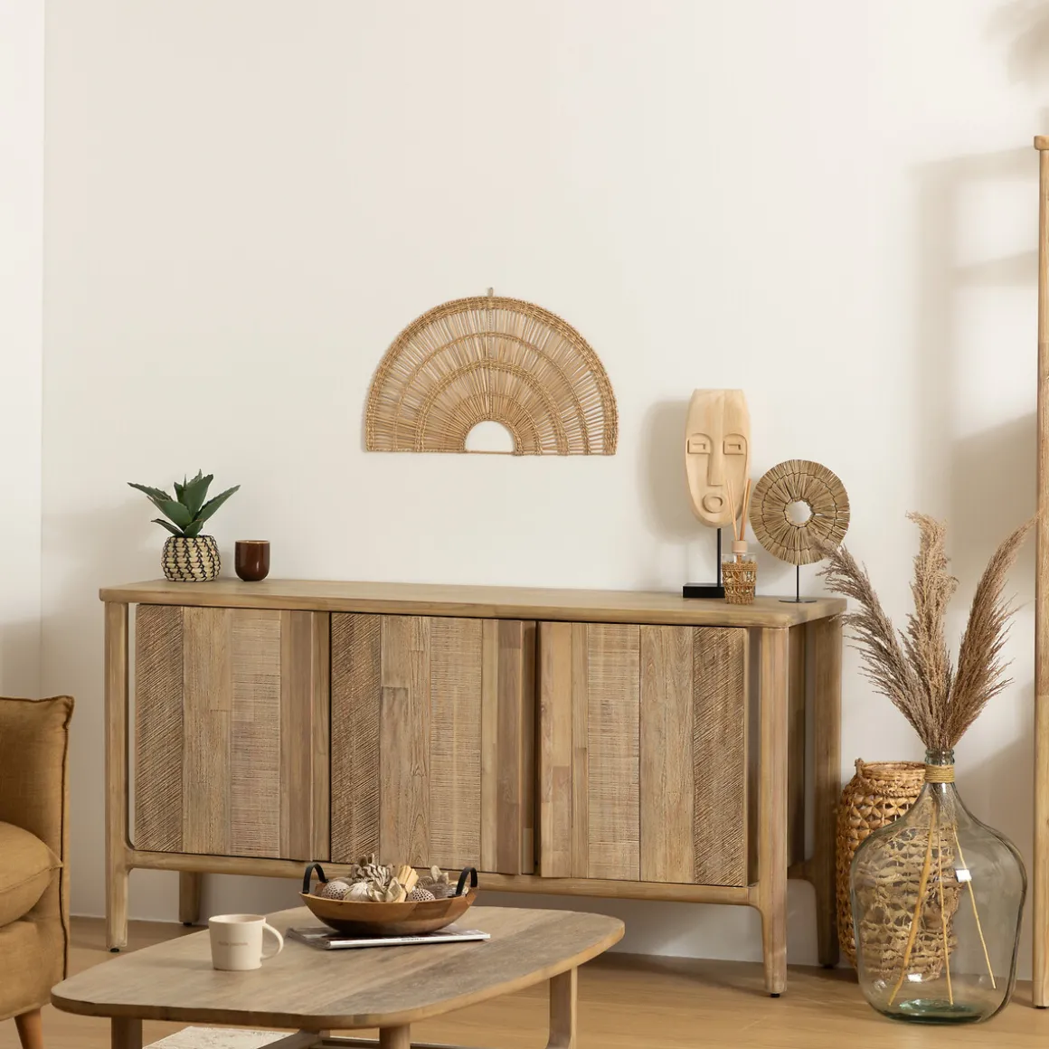 Abanico Decorativo Beige 60x35Cm