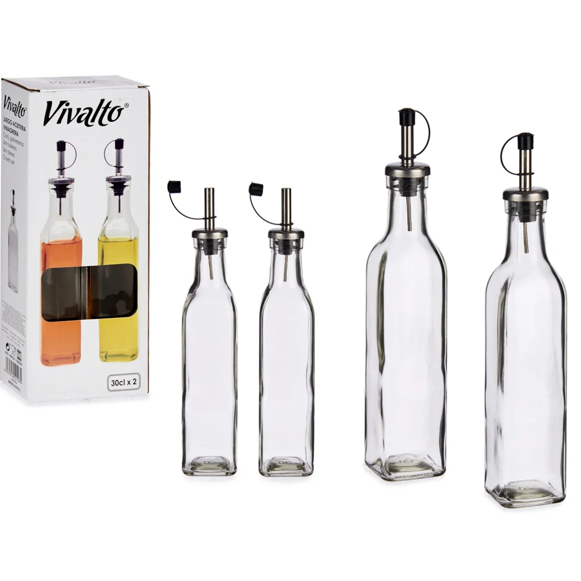 Aceitera+Vinagrera Tapa Inoxidable 30Cl