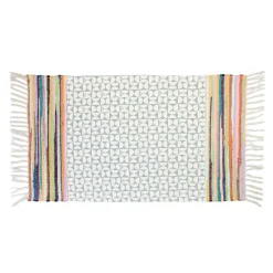 Alfombra CRETA gris con flecos 50x80cm