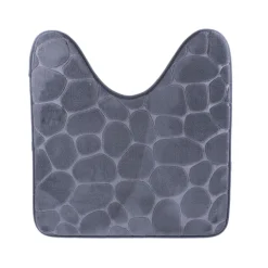 Alfombra de baño gris oscuro con contorno