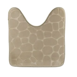 Alfombra de baño gris pardo con contorno