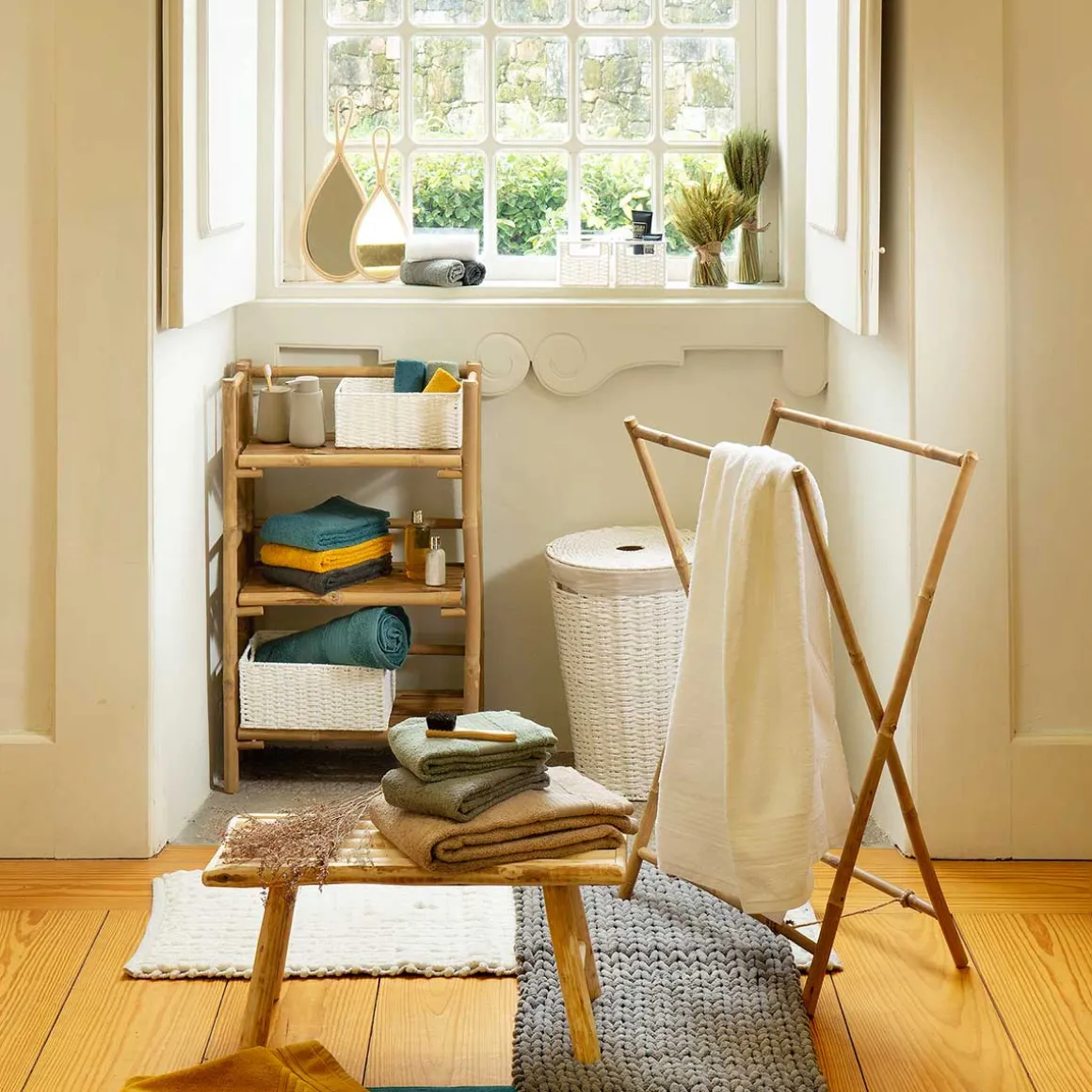 Alfombra De Baño Gruesa Gris 50x120Cm