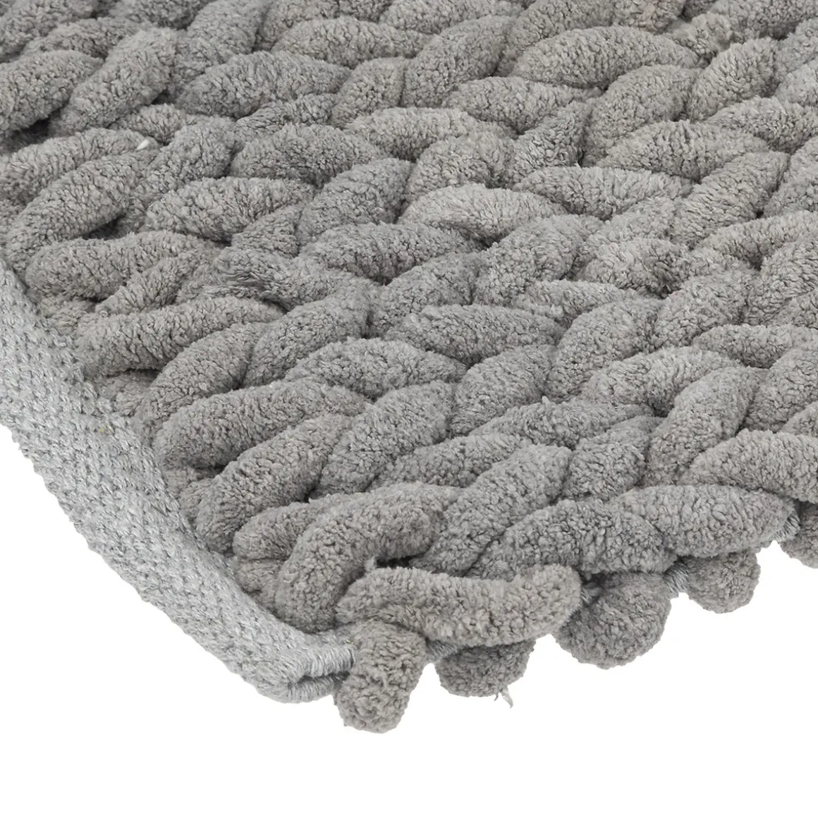 Alfombra De Baño Gruesa Gris 50x120Cm