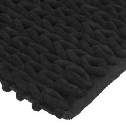 Alfombra De Baño Gruesa Negra 50x120Cm