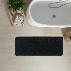Alfombra de baño microfibra MEMOIRE negro 45x120cm