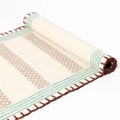 Alfombra de cocina WONJA beige y azul 60x150cm