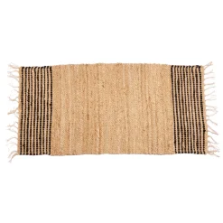 Alfombra de rayas negras 70x140cm