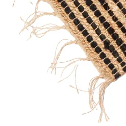 Alfombra de rayas negras 70x140cm