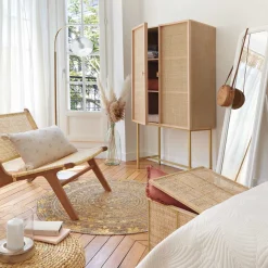 Alfombra dorada de yute 115cm