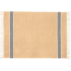 Alfombra Inuit Crudo Y Negro Con Flecos 120x160cm