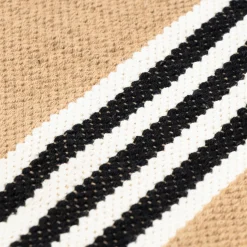 Alfombra Inuit Crudo Y Negro Con Flecos 120x160cm