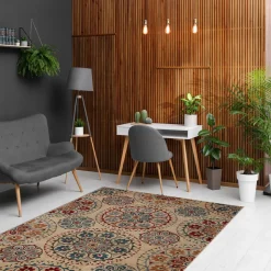 Alfombra Lene Rojo/Azul 133x190Cm