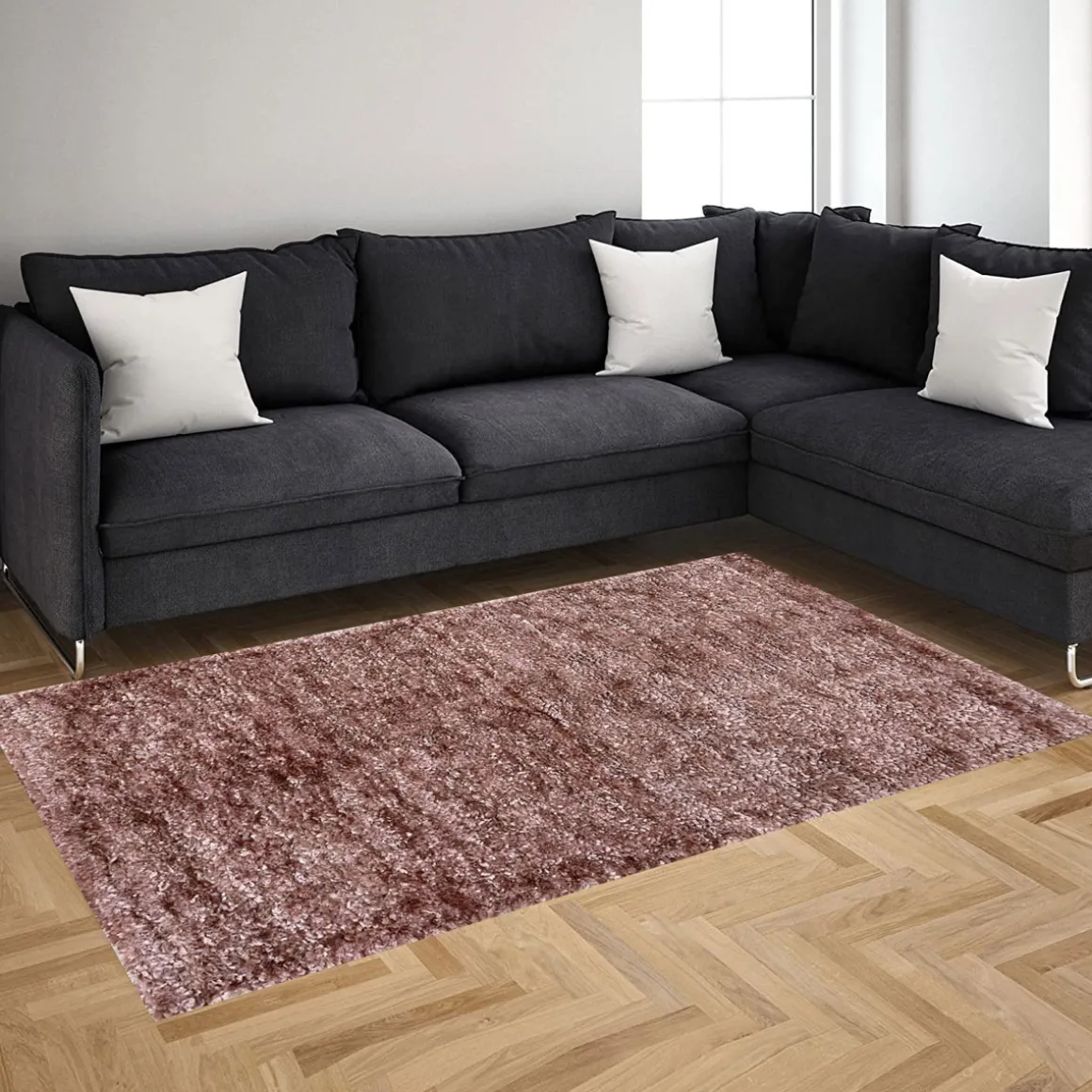 Alfombra Lux Rosa 140x190Cm