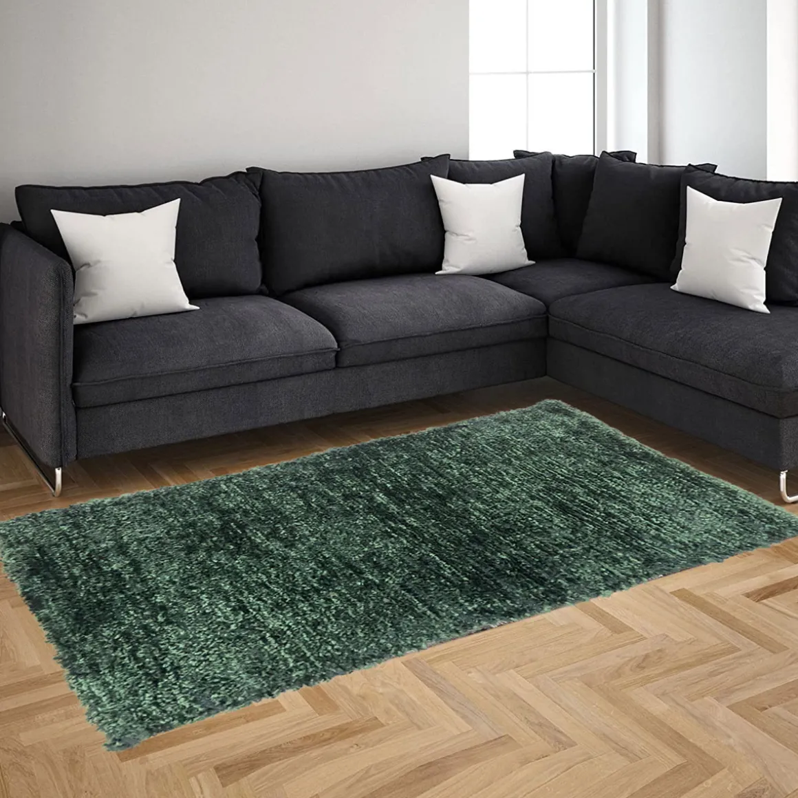 Alfombra Lux Verde Oscuro 70x120Cm
