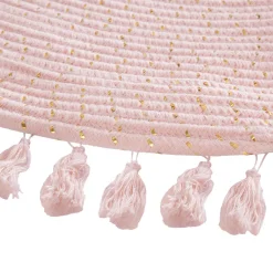 Alfombra Rosa Lurex Con Flecos 90Cm