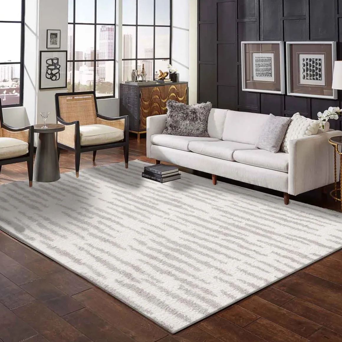 Alfombra Toul Rayas Beige 200x285Cm