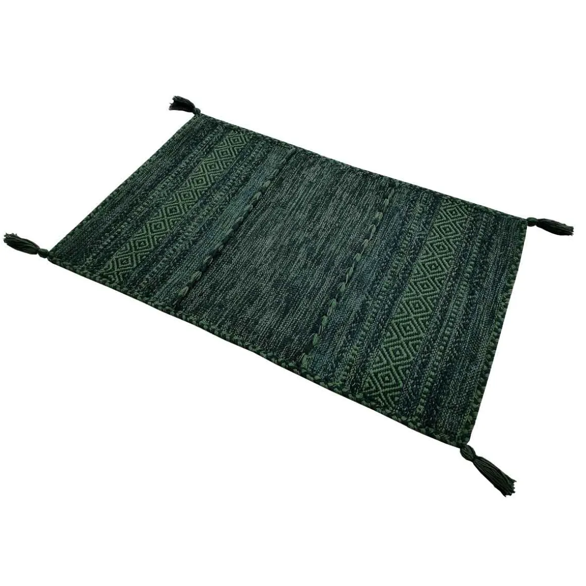 Alfombra Tribal Verde 80x150Cm