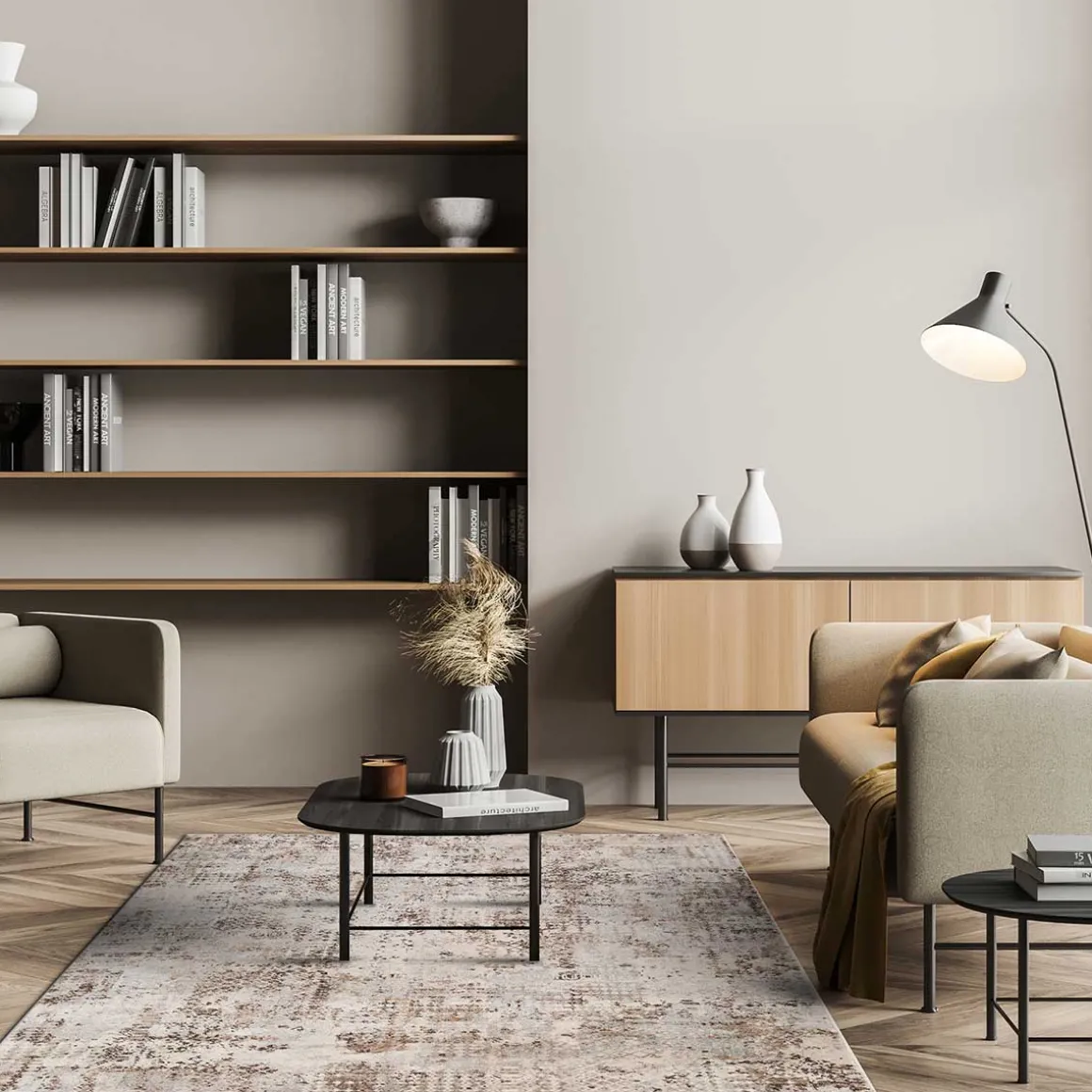 Alfombra Tune Abstract Beige 133x190cm