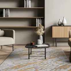 Alfombra Viqi Waves Amarilla 120x160cm