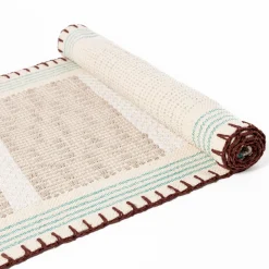 Alfombra WONJA taupe y azul 60x150cm