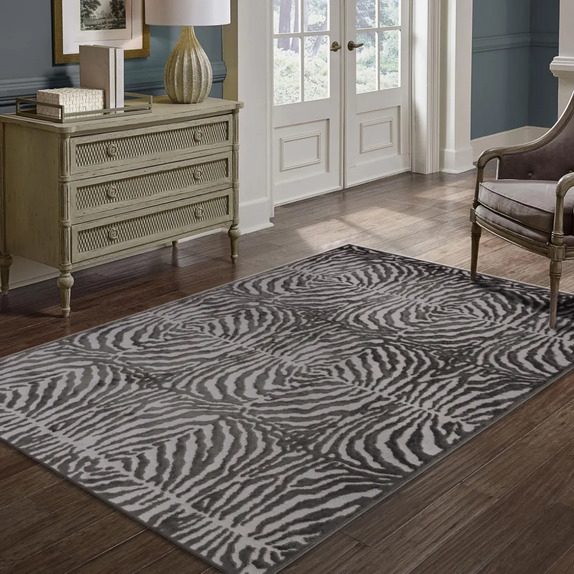 Alfombra Zaha Antracita Cebra 200x285Cm
