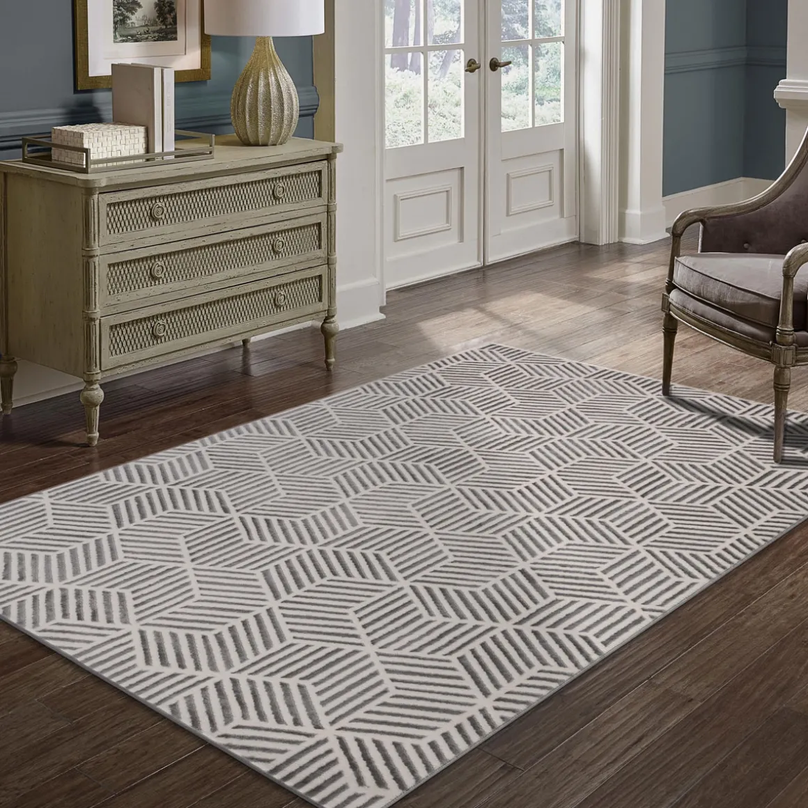 Alfombra Zaha Geométrica Beige 80x150Cm