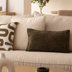 Almohada Bouclette Verde Caqui Automne 30x50cm