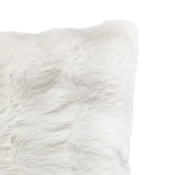 Almohada decorativa de pelo blanco 45x45cm