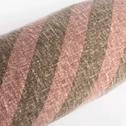 Almohada STRIPES rosa y marrón 15x50cm