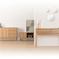 Aparador Abana Beige 3 Cajones 1 Puerta