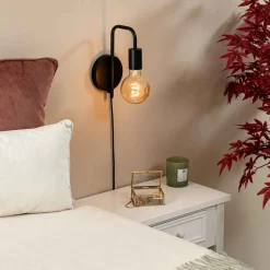 Aplique de pared KELY negro de metal