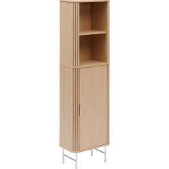 Armario alto con 1 puerta LIORA marrón