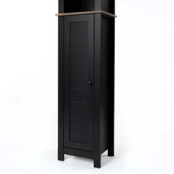 Armario alto wc ROMA negro y márron 173cm