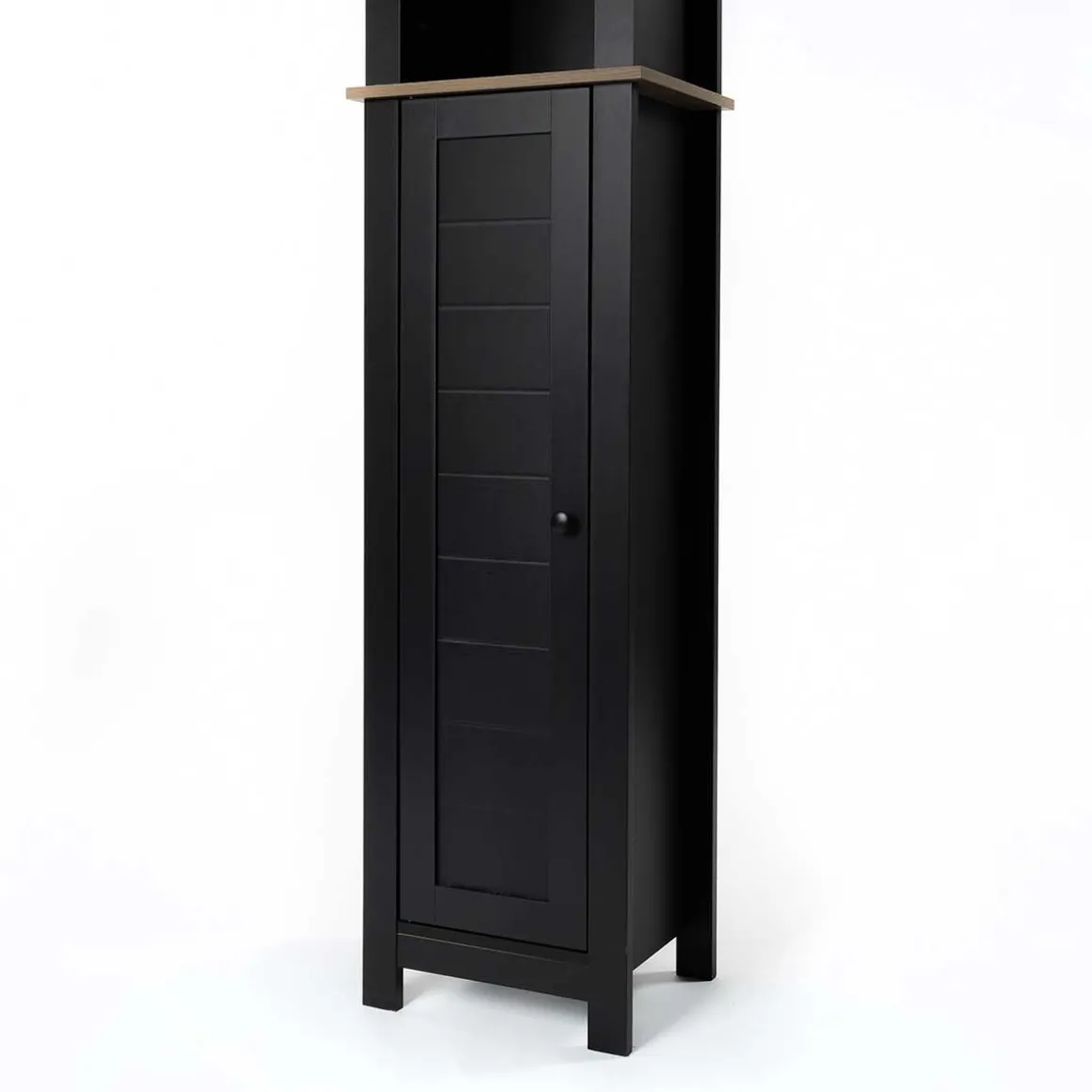 Armario alto wc ROMA negro y márron 173cm