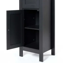 Armario bajo wc ROMA negro y márron 83cm