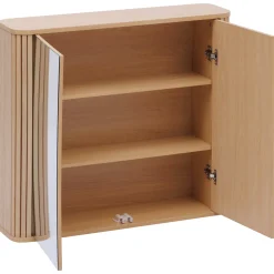 Armario con espejo doble LIORA marrón