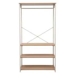 Armario de metal beige con estantes