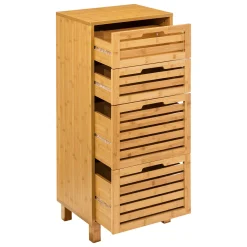 Armario para baño SICELA marrón de bambú