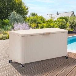 Baúl de almacenaje EDENIO de acero color argile