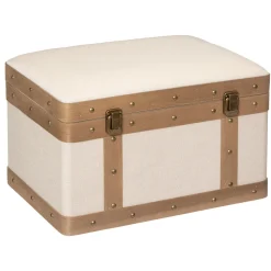 Baúl Mdf Y Lino Tam. 2/3 44x31.5x29.5Cm