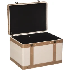 Baúl Mdf Y Lino Tam. 2/3 44x31.5x29.5Cm