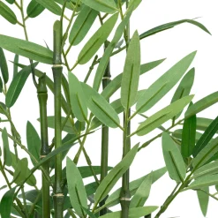 Bambú artificial con cesto de rafia