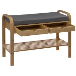 Banco C/Estante Jano De Bambú 74x34x55Cm
