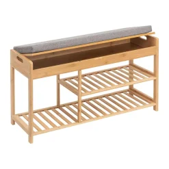 Banco con almacenaje de bambú