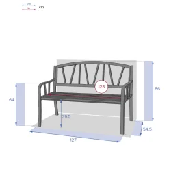 Banco de jardín ALVERNIA negro