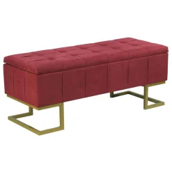Banco doble LUCE de terciopelo Burdeos