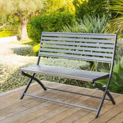 Banco plegable OLBIA gris graphite de metal