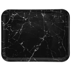 Bandeja De Melamina Mármol Negro 43x33Cm
