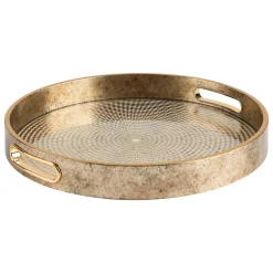 Bandeja Elya De Vidrio Dorado 31cm