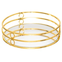 Bandeja espejada dorada metálica FEEL 4x20cm